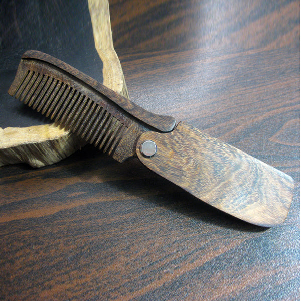 Wooden Folding Beard Comb